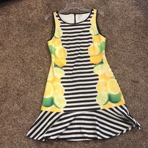 Women’s ELLE lemon and lime striped dress